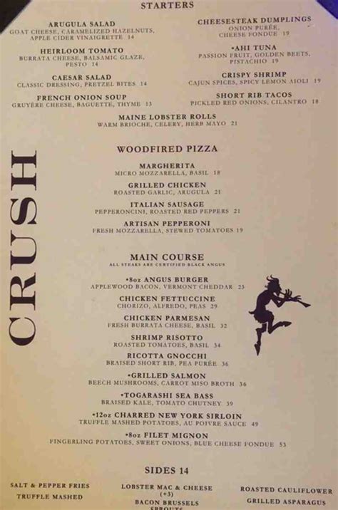 crush american grill menu.